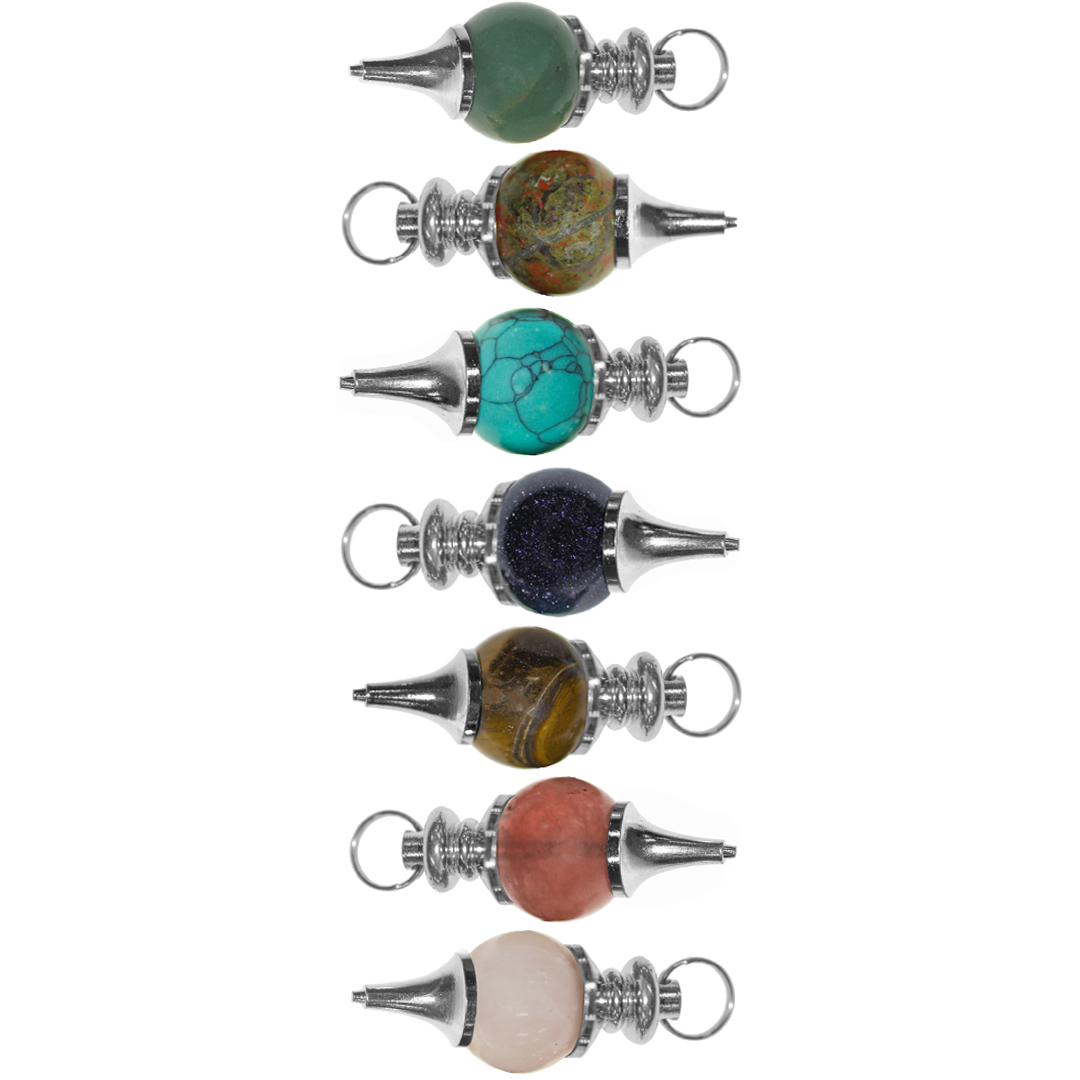 Sephoroton Pendulum, 40mm x 18mm, Available in Multiple Semi-Precious Stones - 1 pc
