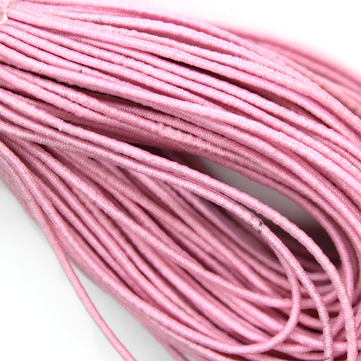 Elastic Nylon Beading Cord, China, Pink, 1.0mm, ~ 20 yards