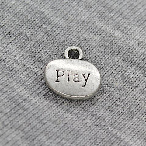Charms, Hand & Play, Silver, Alloy, 18mm X 18mm X 9mm, Sold Per pkg of 6