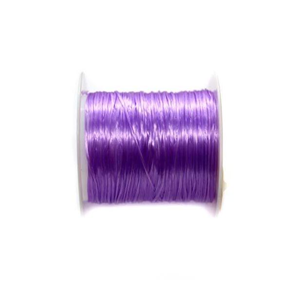 Crystal Tec Elastic Bead Cord, Purple, 0.5mm, ~ 8 yards