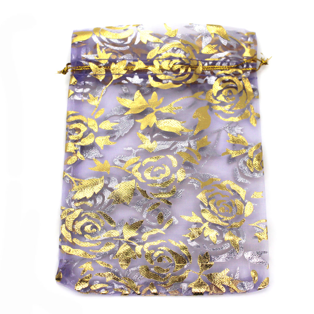 Tools, Mini Organza Flower Fabric Bags, 9.5cm x 7cm, Available in 6 Colors, Bundle of 100