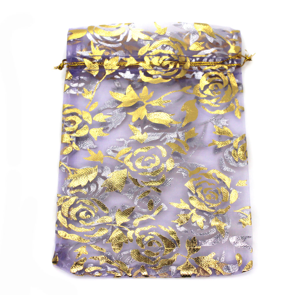 Tools, Medium Organza Flower Fabric Bags, 14cm x 10cm, Available in 6 Colors, Bundle of 100