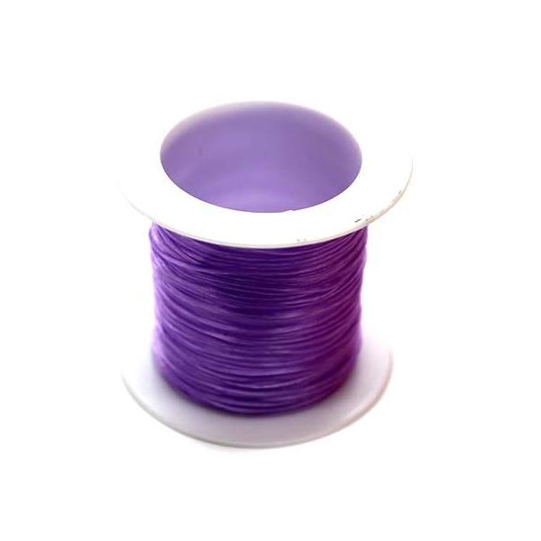 Crystal Tec Elastic Bead Cord, Purple, 0.5mm, ~ 8 yards