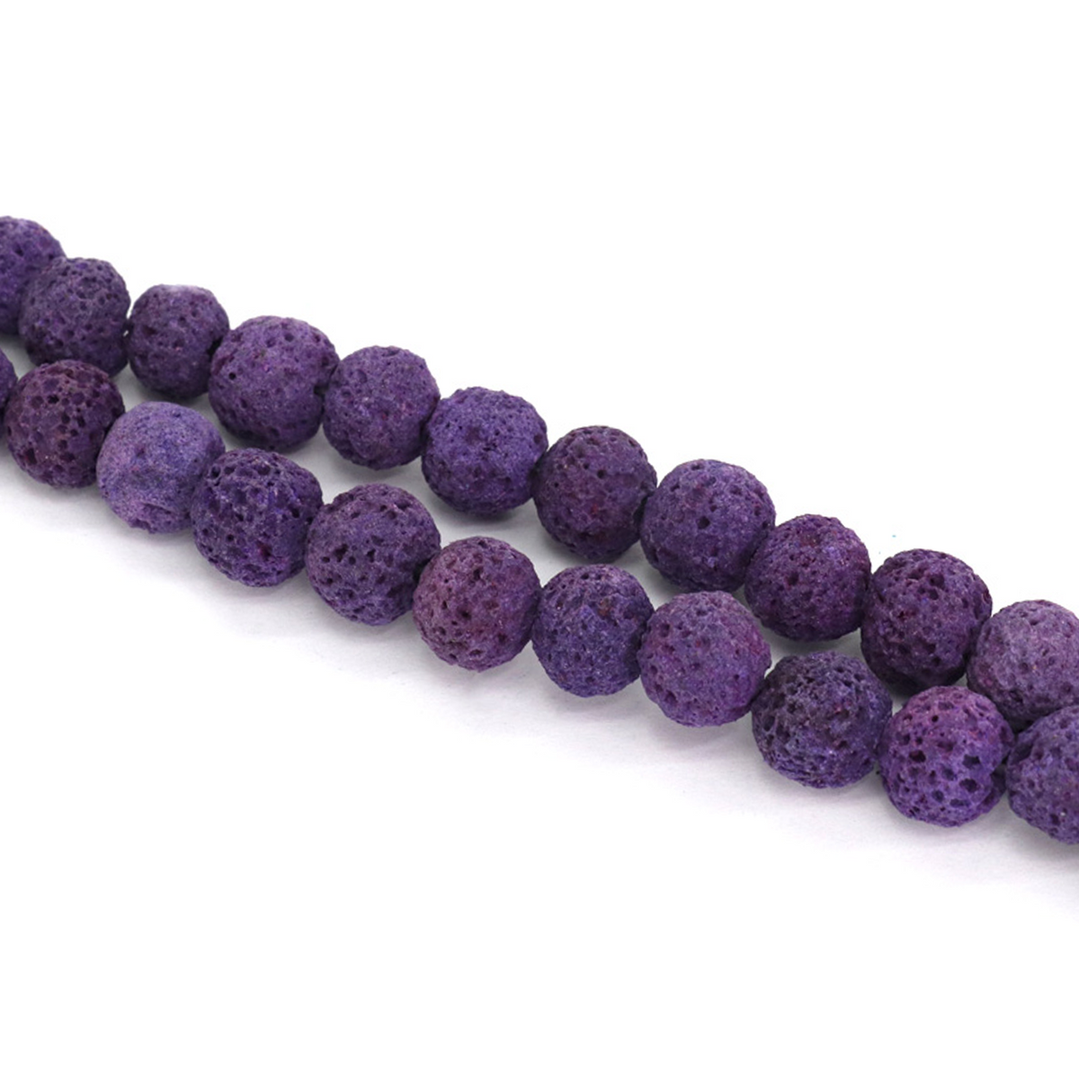Purple Lava Stone, Semi-Precious Stone, 10mm, 35 pcs per strand, Available in Indigo or Purple