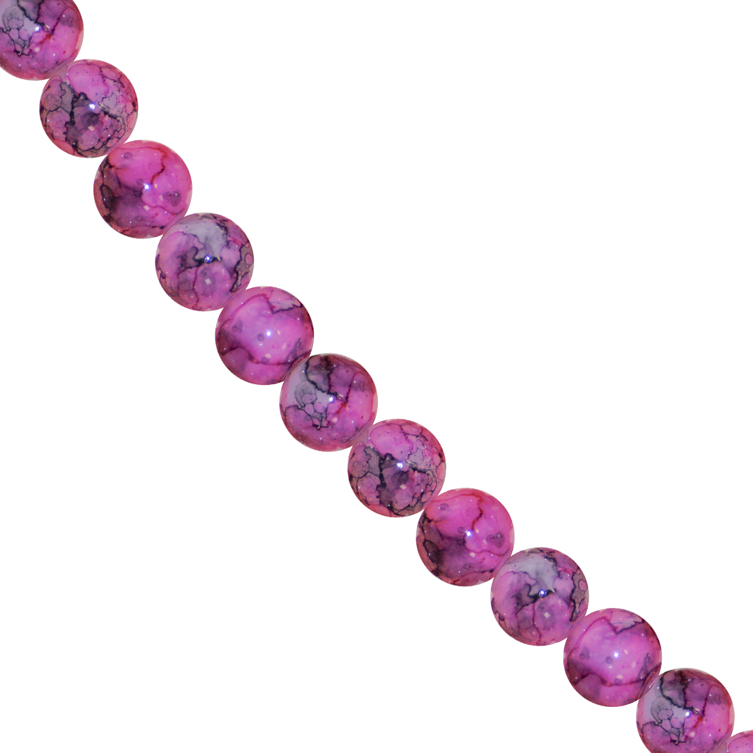 Marble Style Glass Beads, Opaque, 6mm, Approx 130 pcs per strand, Available in Multiple Colours