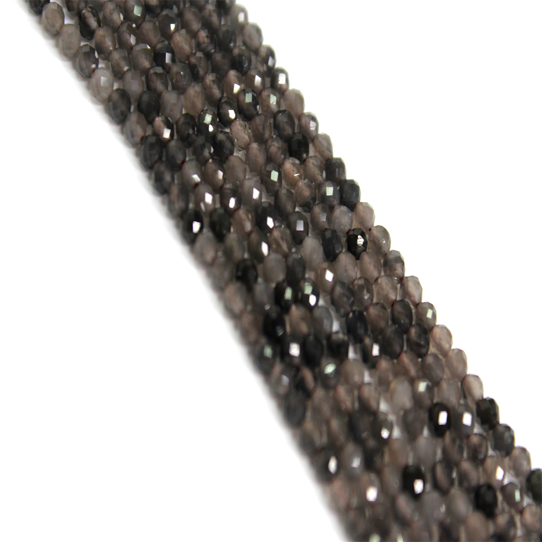 Faceted Quartz, Semi-Precious Stone, 3mm, 130 pcs per strand