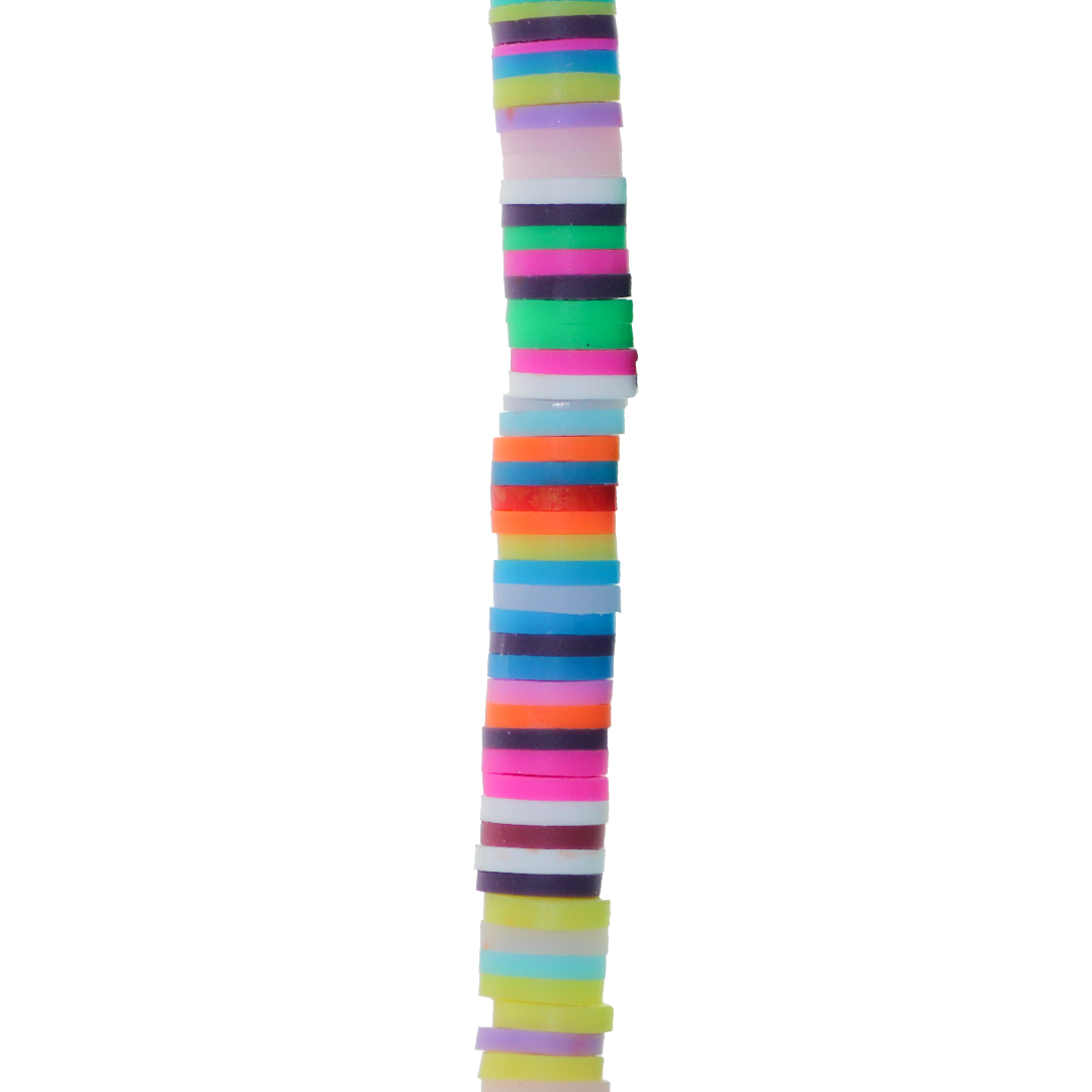 Heishi Beads, Flat Disk Polymer Clay Beads, 6mm, Available in Multiple Colours