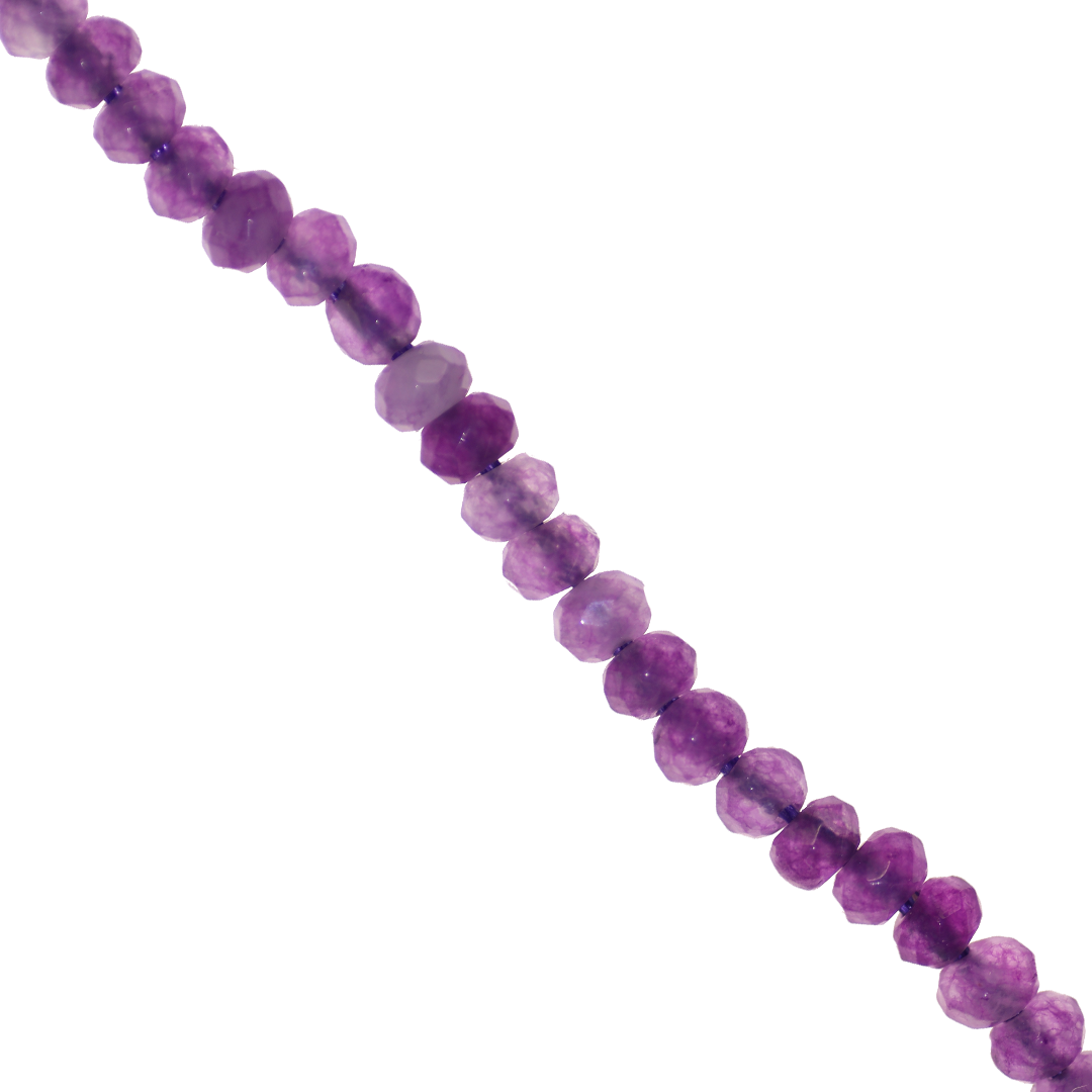 Dyed Agate, Rondelle Faceted, Semi-Precious Stone, 4mm x 3mm, 110 pcs per strand, Available in Multiple Colours