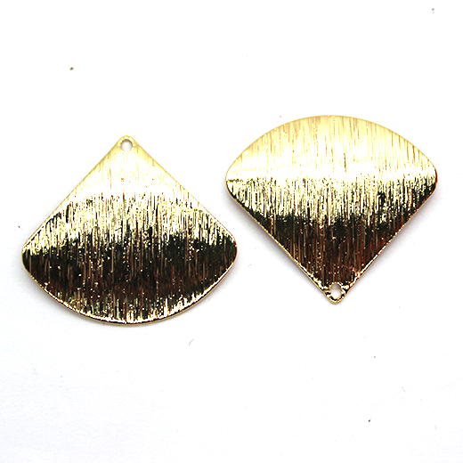 Wavy Reuleaux Triangle Pendant, Gold-Plated, 26mm x 30mm, 2 pcs