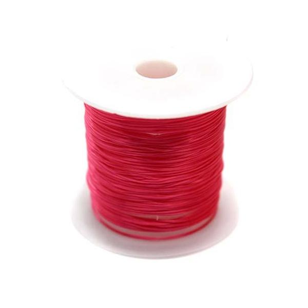 Crystal Tec Elastic Bead Cord, Rose Pink, 0.5mm, ~ 8 yards