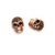 Skull Spacer Bead, Micro Pave, Black Cubic Zirconia, Rose Gold-Plated, 12mm x 13mm, 1pc
