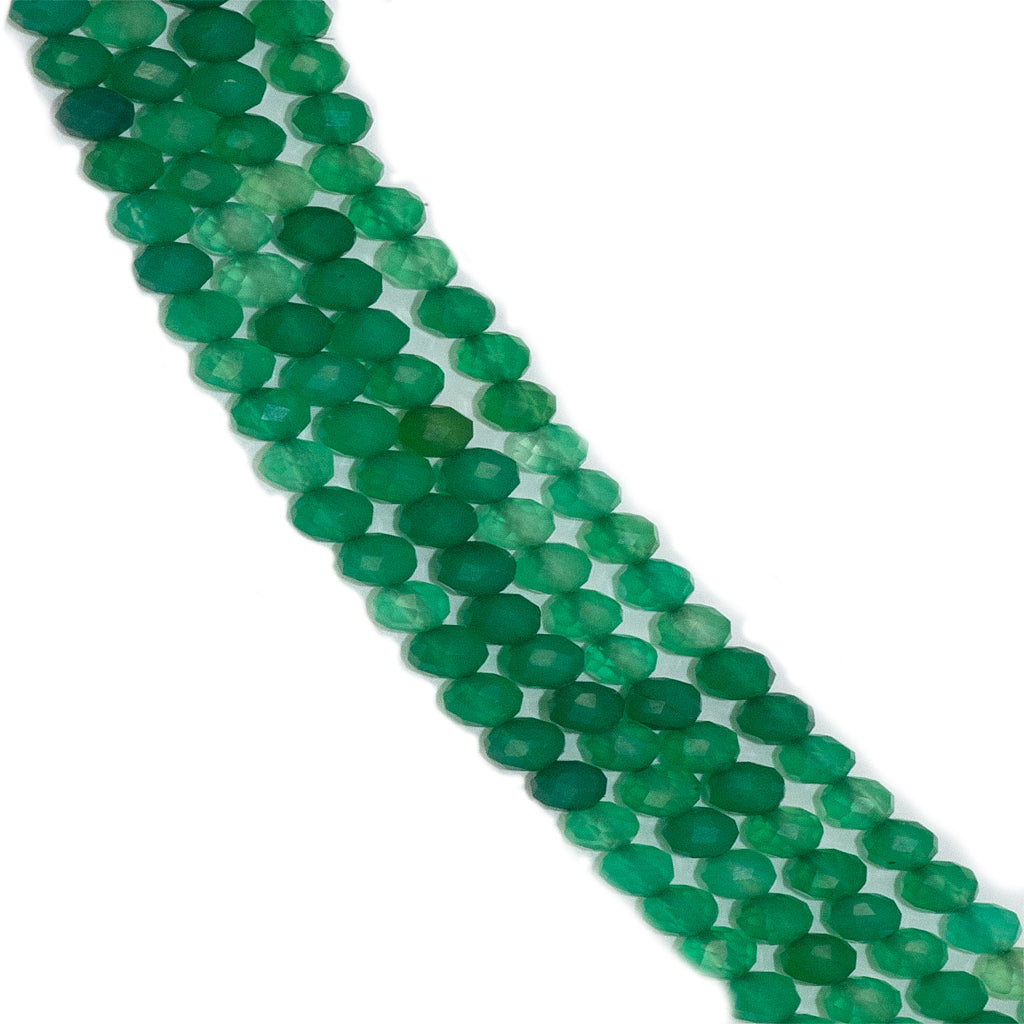 Faceted Green Agate, Semi-Precious Stone, 3mm, 120 pcs per strand