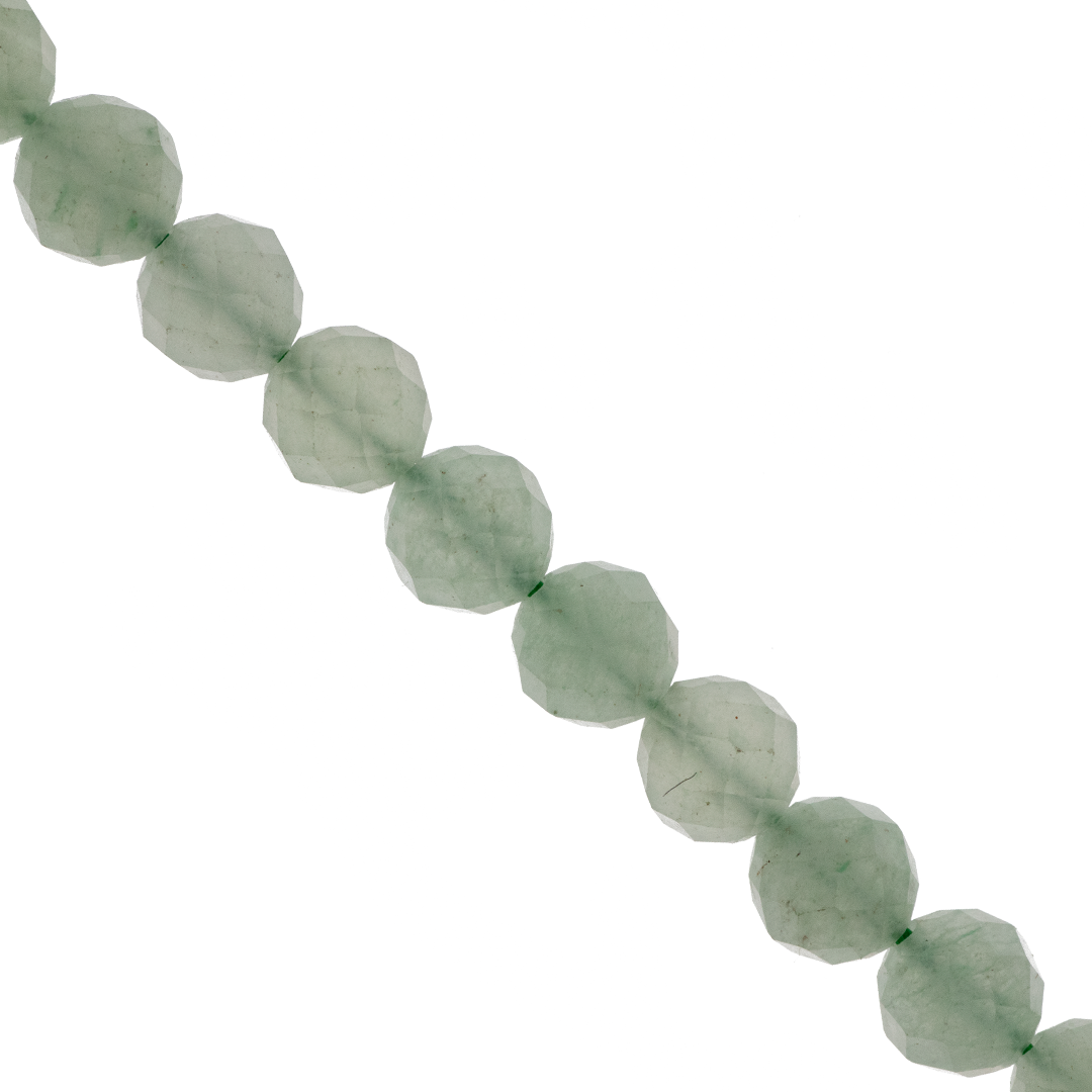 Faceted Green Aventurine, Semi-Precious Stone, 8mm, Approx 49+ pcs per strand