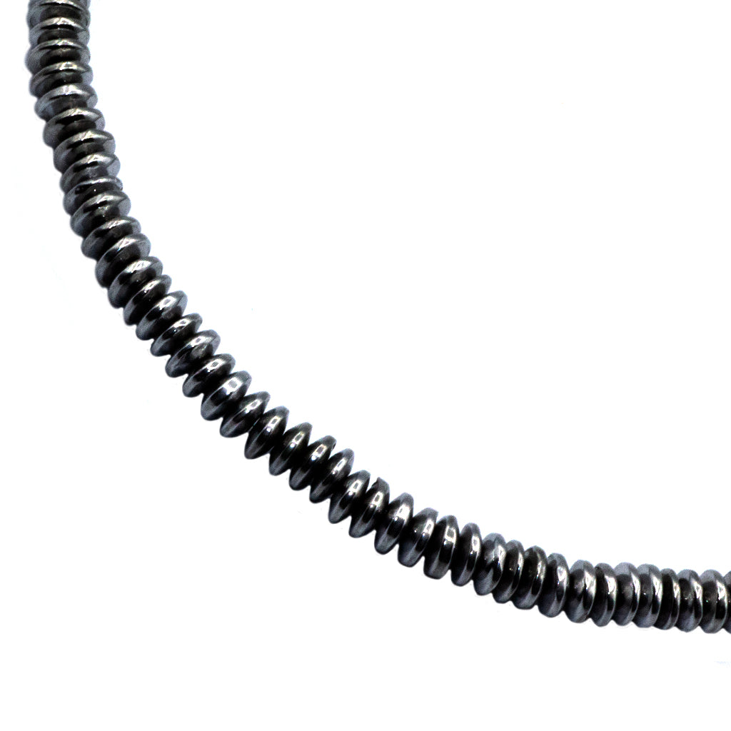 Hematite, Rondelle, Semi-Precious Stone, Available in Multiple Sizes