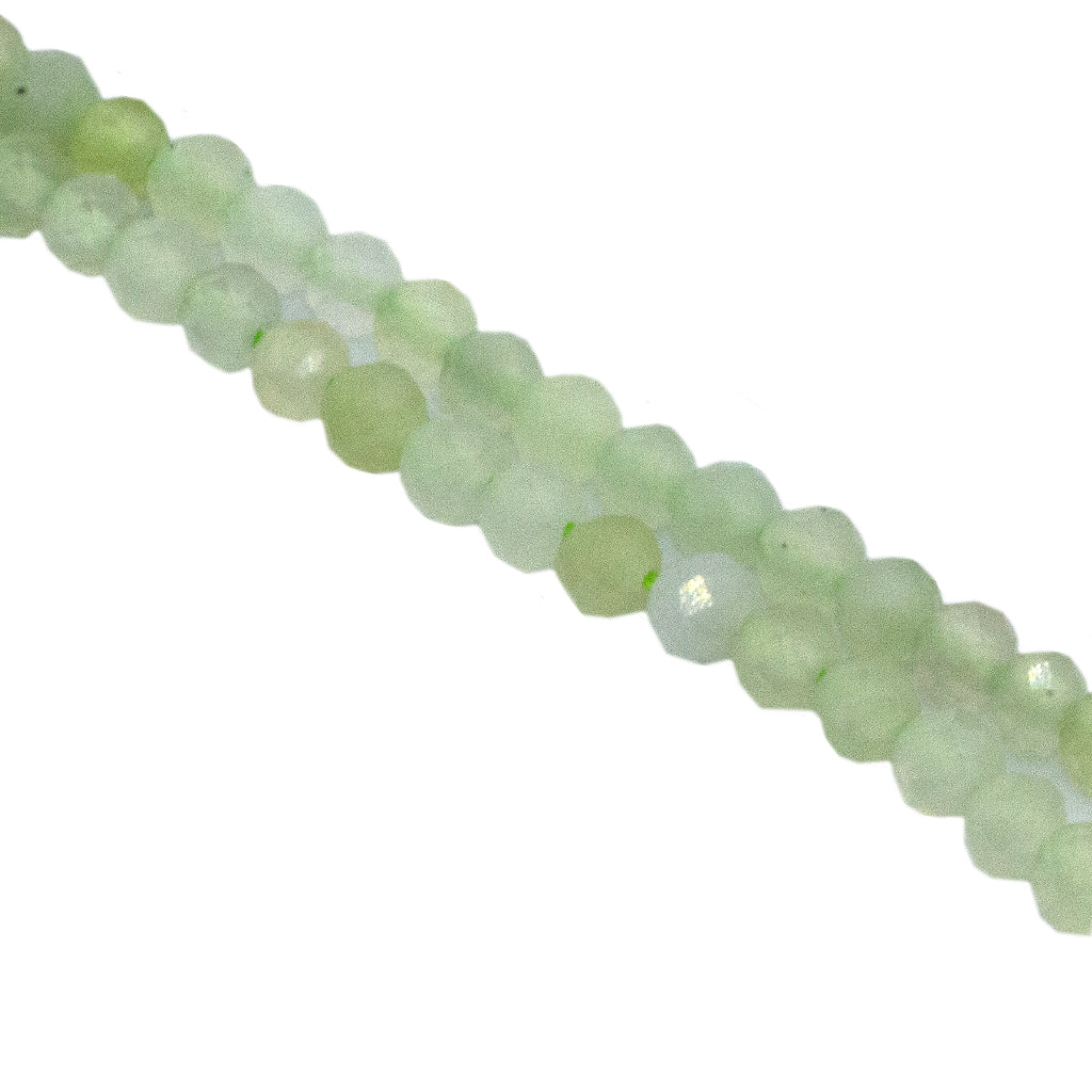Faceted Pale Green Jade, Semi-Precious Stone, 3.5mm, 122 pcs per strand