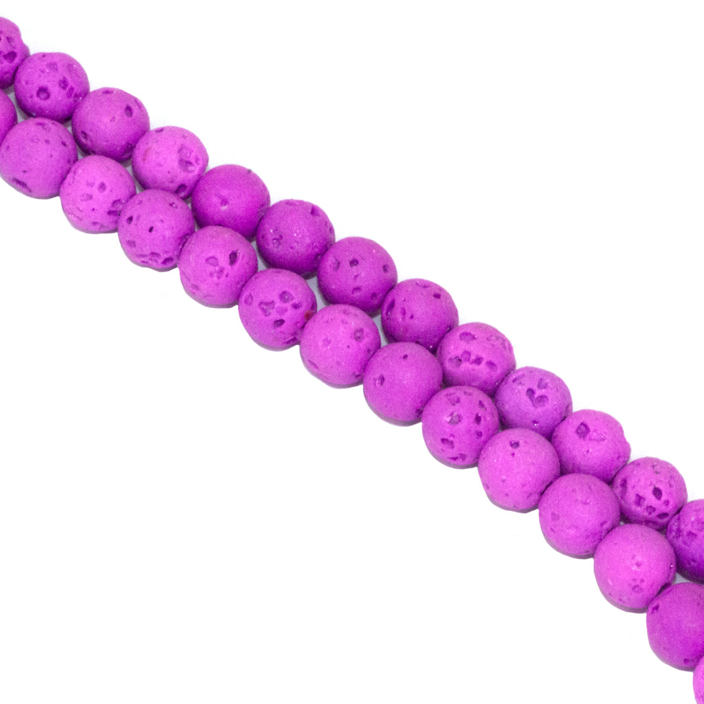 Lava Stone, Semi-Precious Stone, 8mm, Approx 46+ pcs per strand, Available in Multiple Colours