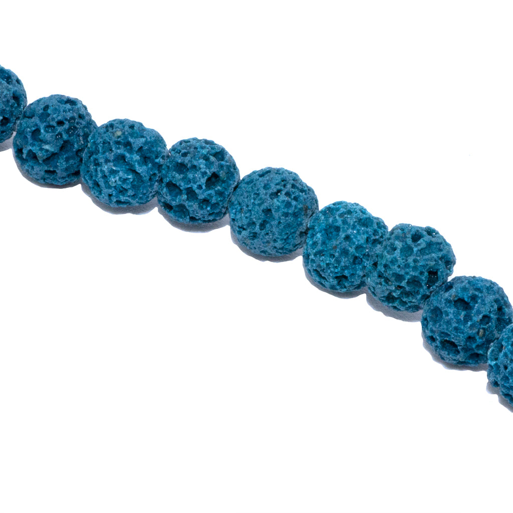 Dark Sky Blue Lava Stone, Semi-Precious Stone, 6mm, 60 pcs per strand