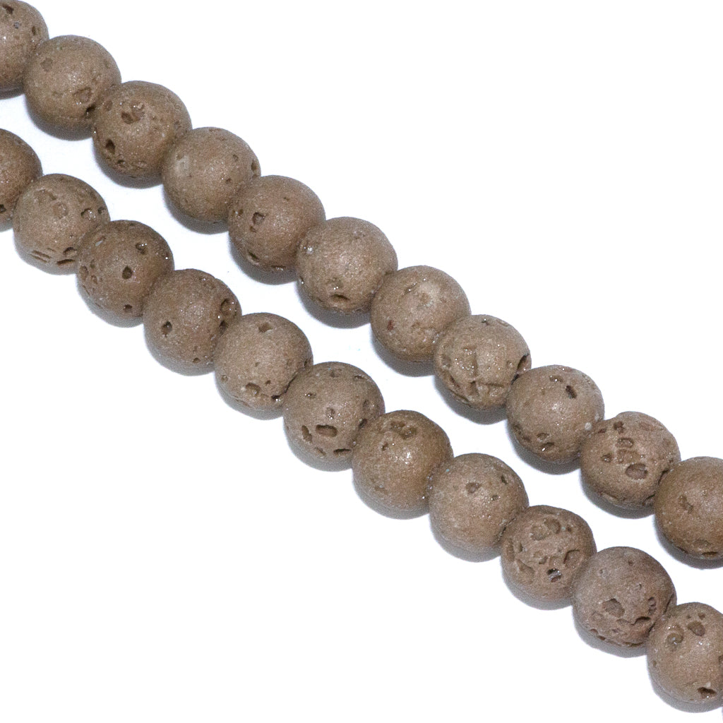 Brown Lava Stone, Semi-Precious Stone, 6mm, 60 pcs per strand