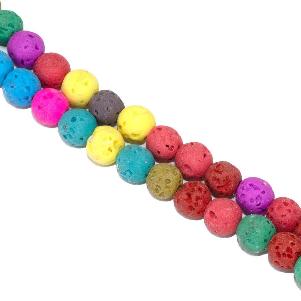 Lava Stone, Semi-Precious Stone, 10mm, Approx 35 pcs per strand, Available in Multiple Colours