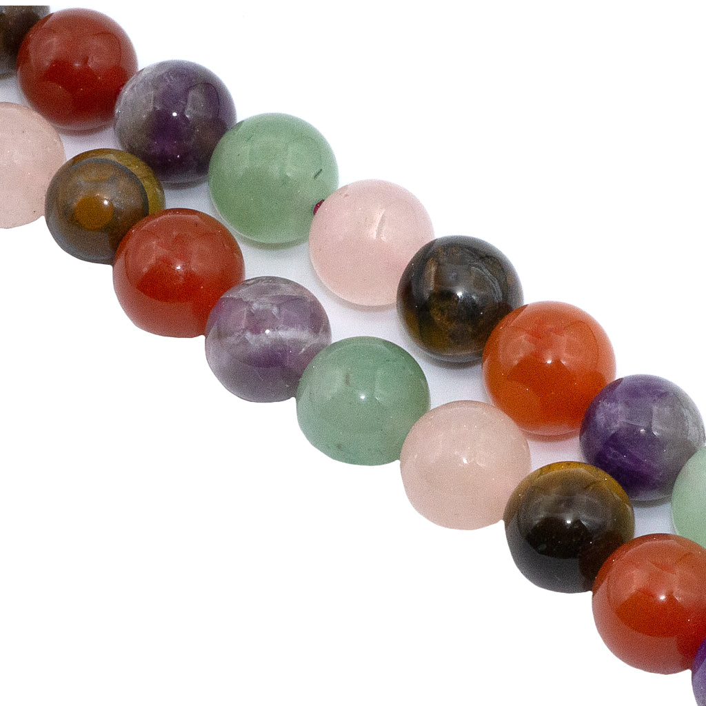 Gemstone Mix: Rose Quartz, Tiger Eye, Carnelian, Amethyst &  Aventurine  Available in Multiple Sizes