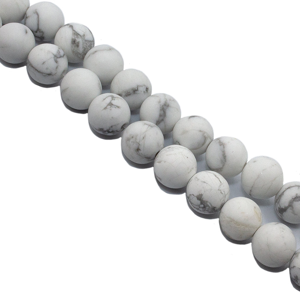 Matte Howlite (A), Semi-Precious Stone, Available in 5 Sizes