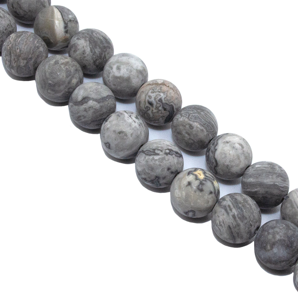 Matte Map Stone Jasper, Semi-Precious Stone, Available in Multiple Sizes