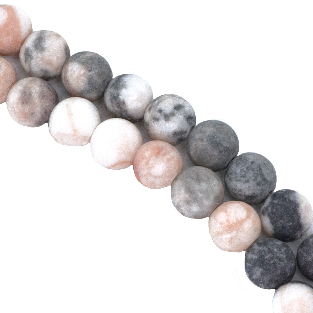 Matte Pink Zebra Jasper, Semi-Precious Stone, Available in 5 Sizes