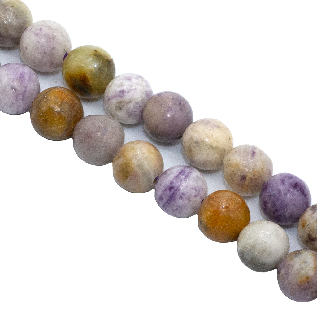 Purple Flower Jasper, Semi-Precious Stone, 6mm, 62pcs per strand