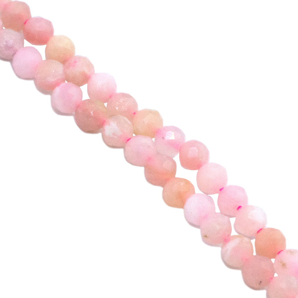 Faceted Pink Opal, Semi-Precious Stone, 3mm, 120 pcs per strand
