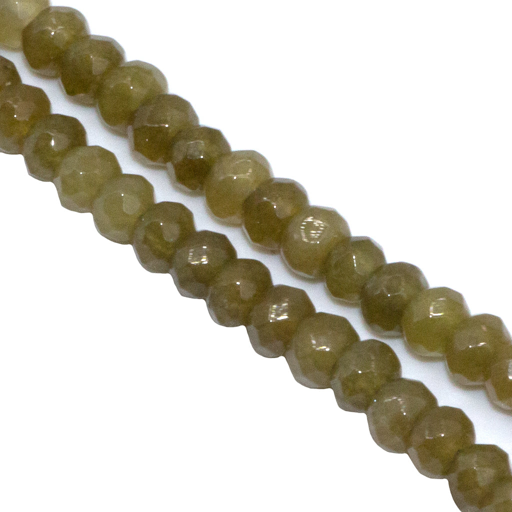 Dyed Agate, Rondelle Faceted, Semi-Precious Stone, 4mm x 3mm, 110 pcs per strand, Available in Multiple Colours