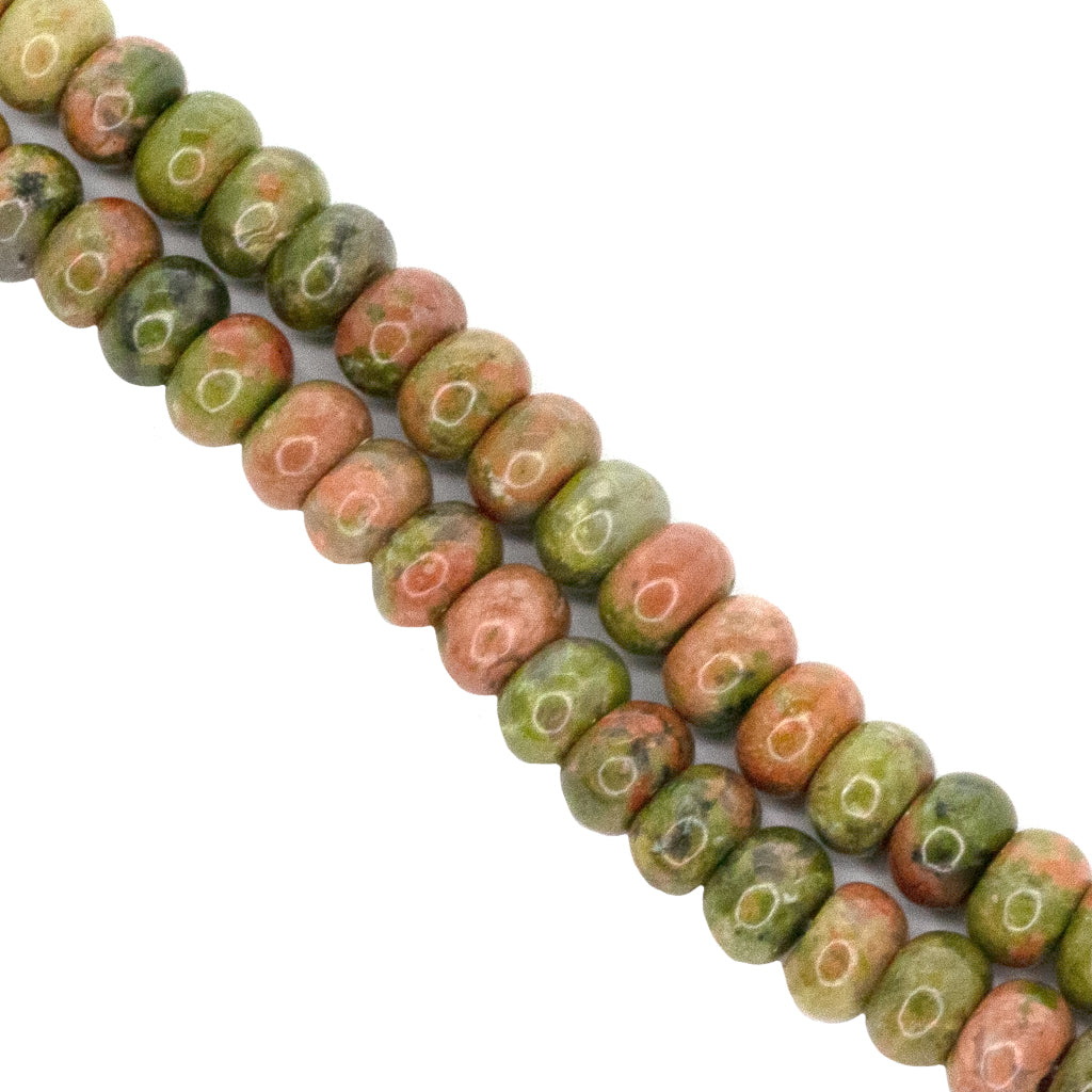 Rondelle Semi-Precious Stone, 6mm x 4mm, 85 pcs per strand