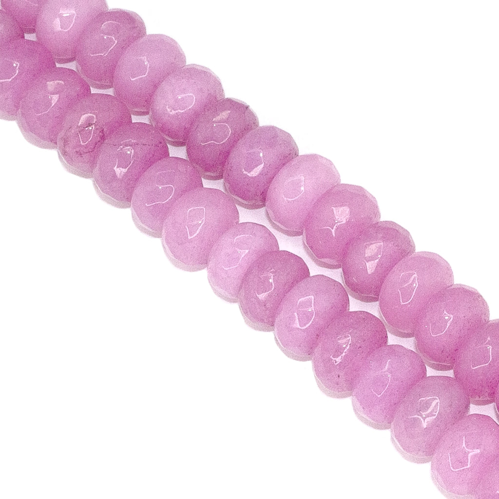 Dyed Agate, Rondelle Faceted, Semi-Precious Stone, 8mm x 5mm, 65 pieces per strand, Available in a Variety of Colours