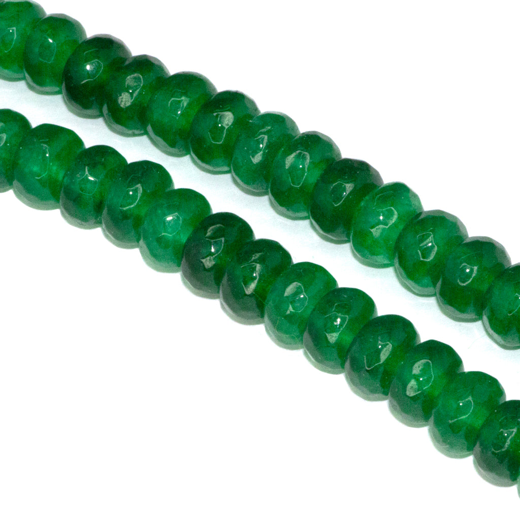 Dyed Agate, Rondelle Faceted, Semi-Precious Stone, 8mm x 5mm, 65 pieces per strand, Available in a Variety of Colours
