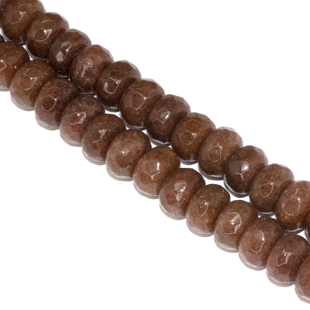 Dyed Agate, Rondelle Faceted, Semi-Precious Stone, 8mm x 5mm, 65 pieces per strand, Available in a Variety of Colours