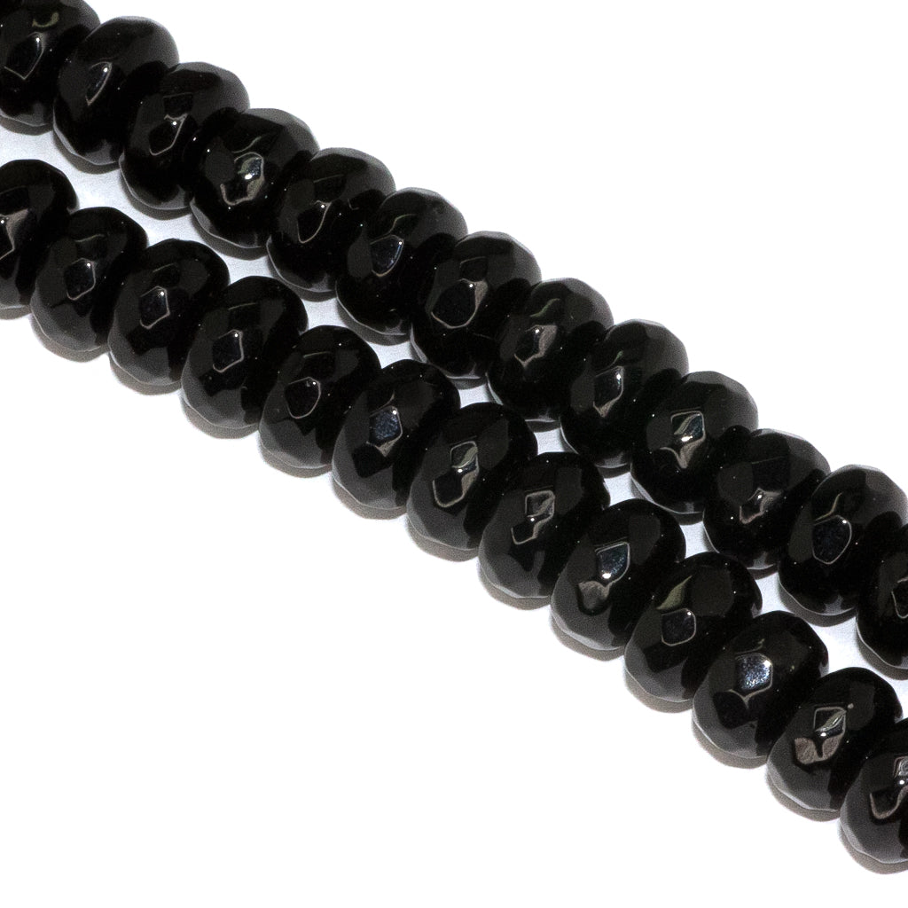 Dyed Agate, Rondelle Faceted, Semi-Precious Stone, 8mm x 5mm, 65 pieces per strand, Available in a Variety of Colours