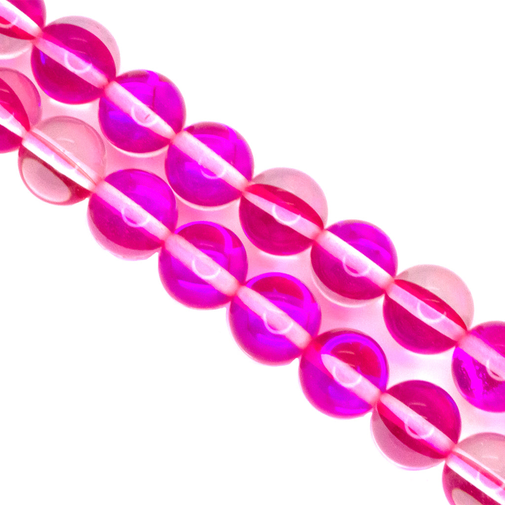 Synthetic Mystic Aura Quartz, 6mm, 60 pcs per strand, Available in 9 Colours