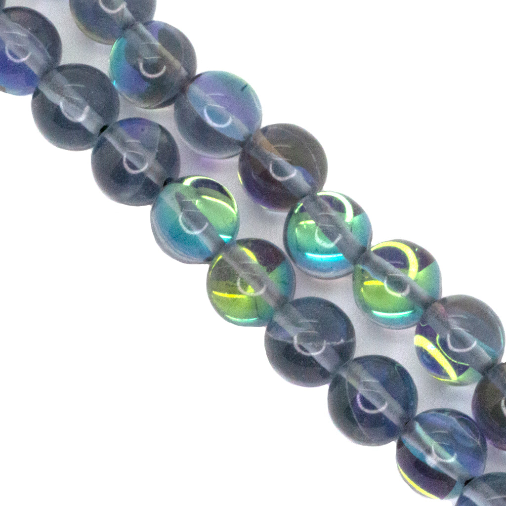 Synthetic Mystic Aura Quartz, 10mm, 38 pcs per strand, Available in 9 Colours