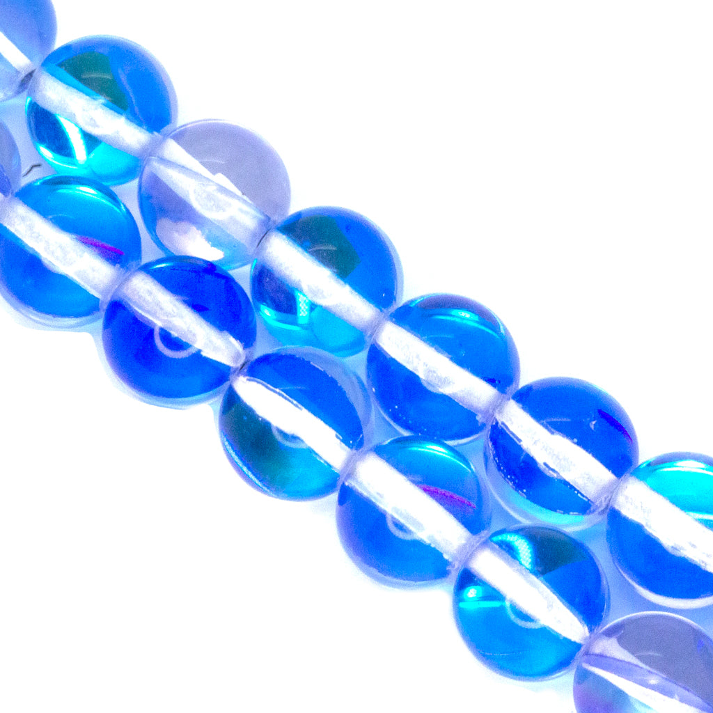 Synthetic Mystic Aura Quartz, 10mm, 38 pcs per strand, Available in 9 Colours