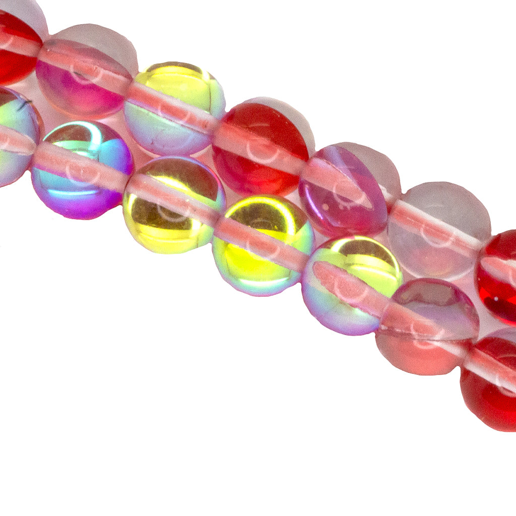 Synthetic Mystic Aura Quartz, 10mm, 38 pcs per strand, Available in 9 Colours