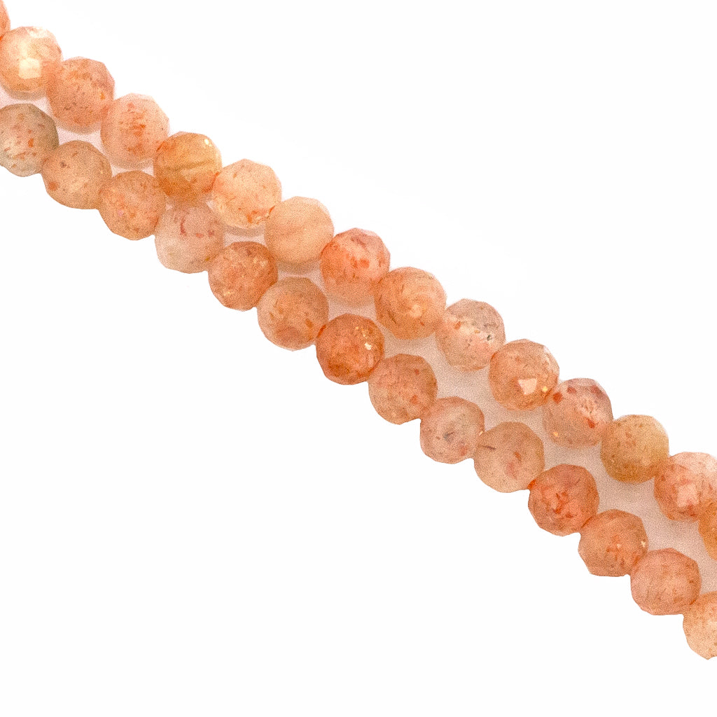 Faceted Sunstone, Semi-Precious Stone, Available in Multiple Sizes