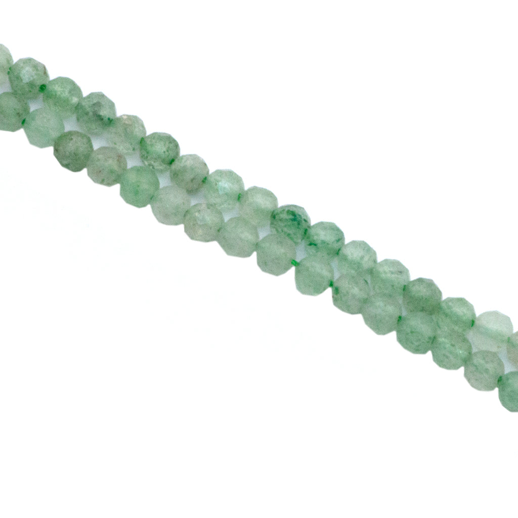 Faceted Green Strawberry Quartz, Semi-Precious Stone, 3mm, 128 pcs per strand