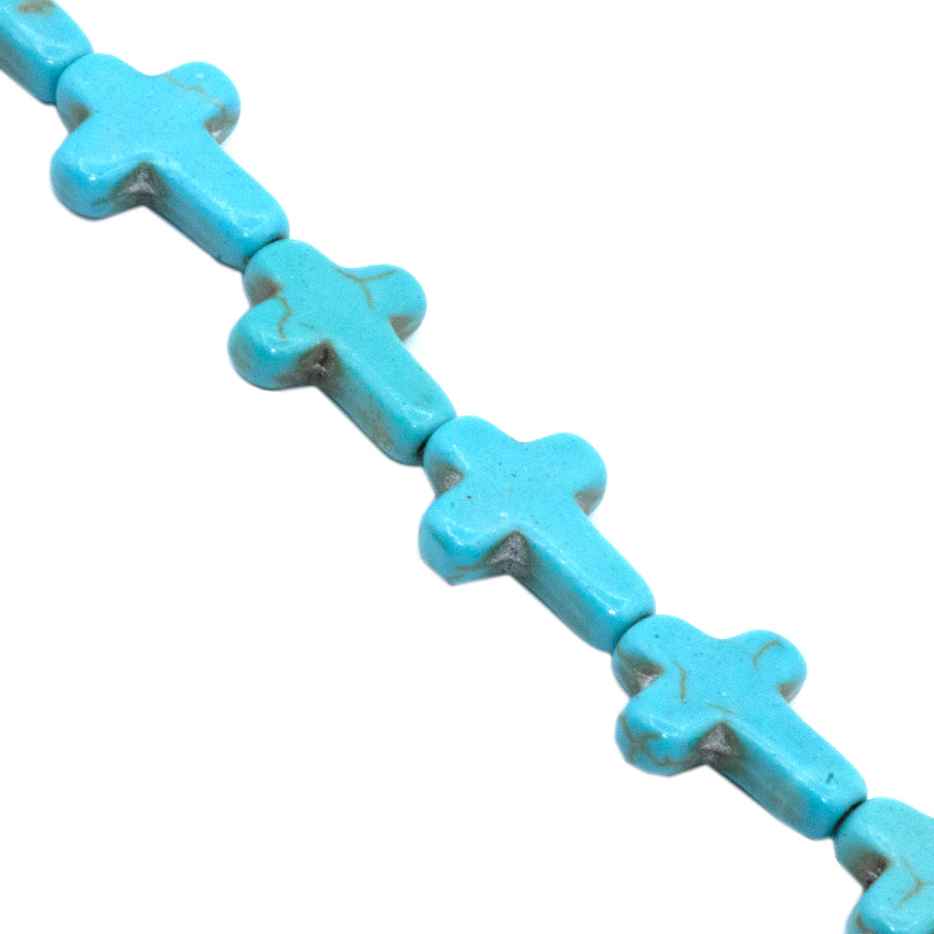 Turquoise Cross, Semi-Precious Stone, Available in Multiple Sizes