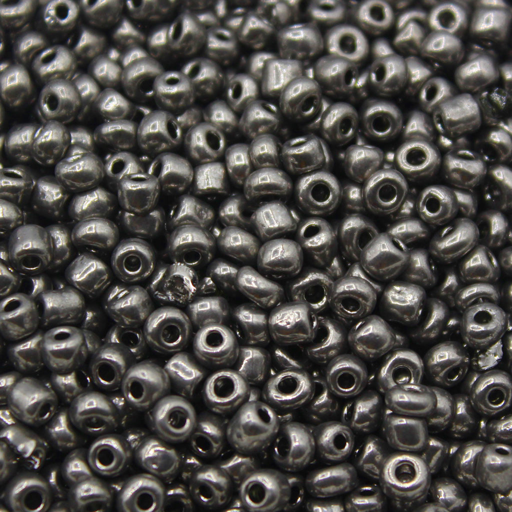 Seed Bead Bulk Bags - 6/0 - Charcoal Metallic - 220g/2500 pcs