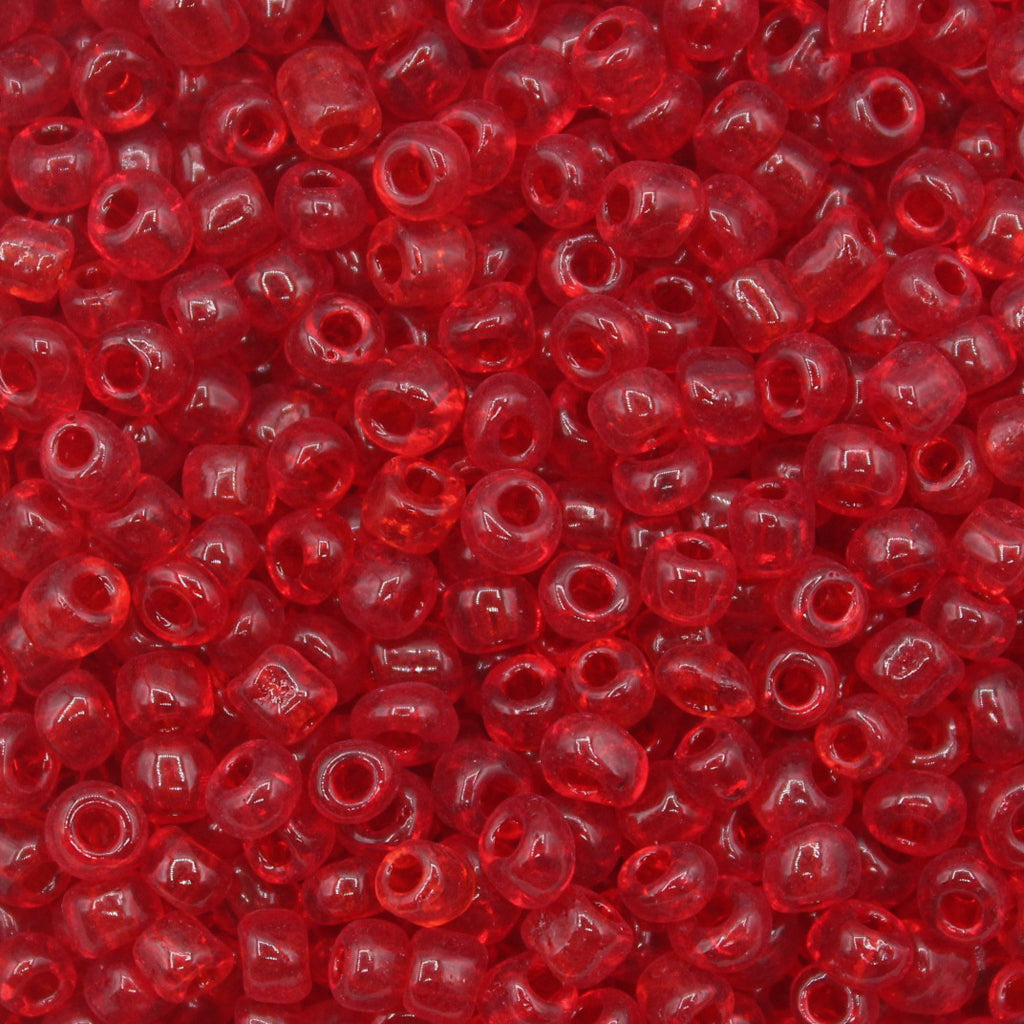 Seed Bead Bulk Bags - 8/0 - Cherry Transparent - 449g/13,000pcs