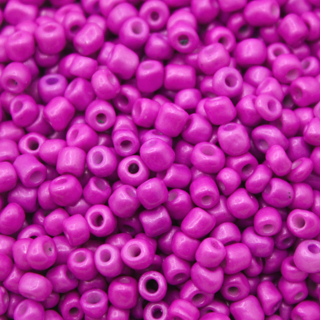 Seed Bead Bulk Bags - 6/0 - Dark Pink Opaque - 220g/2500 pcs
