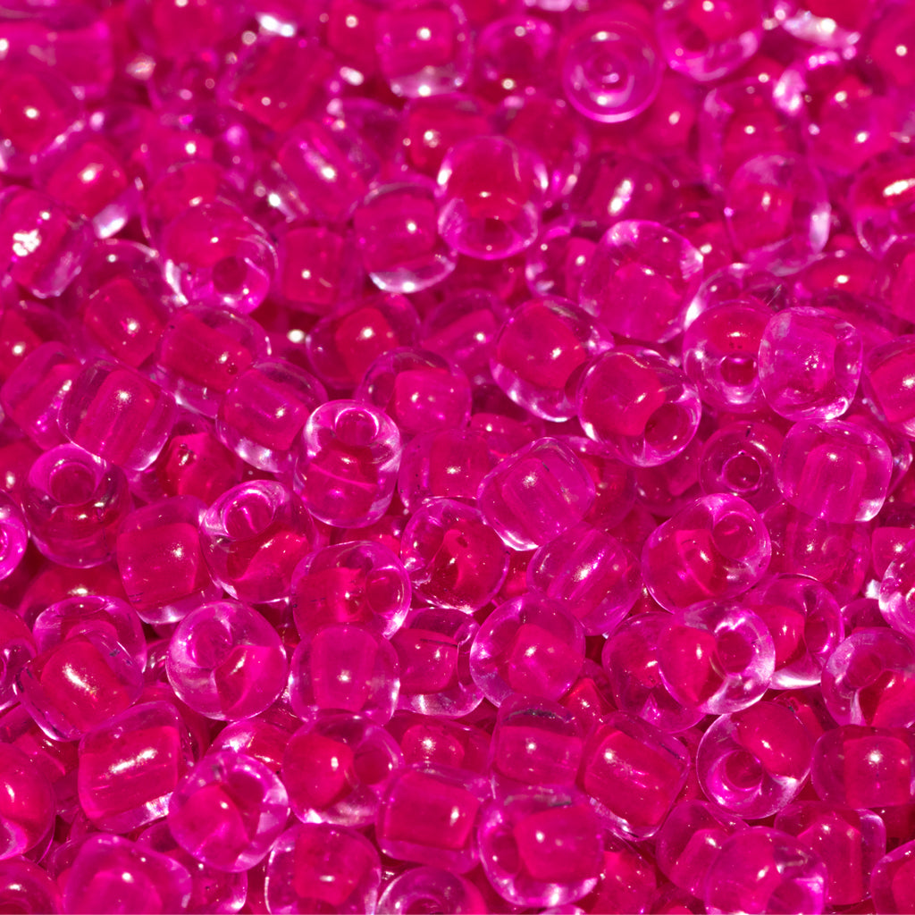 Seed Bead Bulk Bags - 6/0 -  Magenta Transparent Colorlined - 447g/6,000pcs
