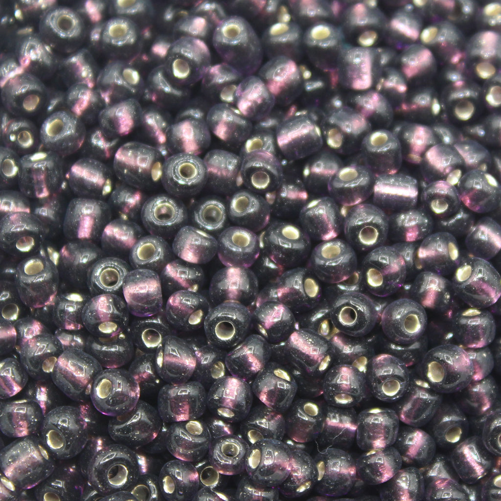 Seed Bead Bulk Bags - 8/0 -  Plum Silver Lined  - 449g/13,000pcs