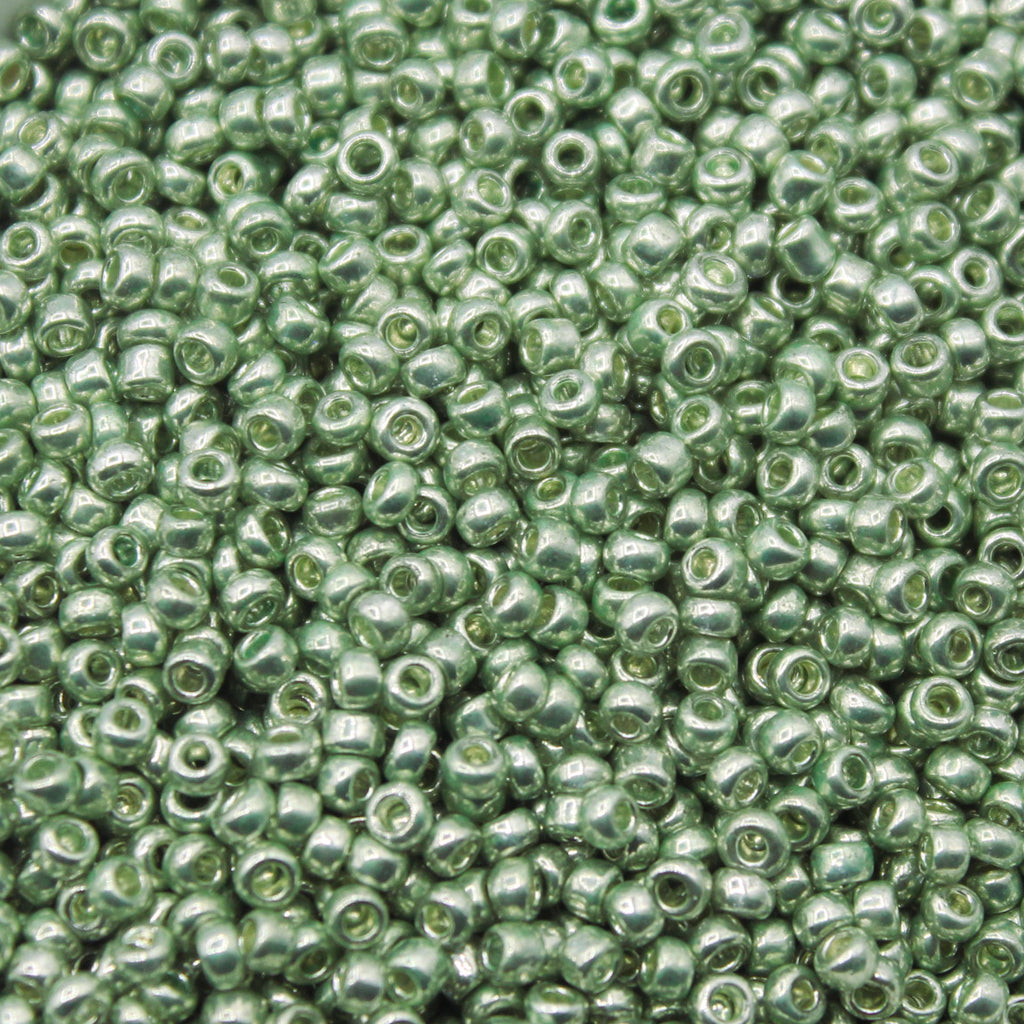 Seed Bead Bulk Bags - 11/0 - Light Basil Green Metallic - 452g/41,000pcs