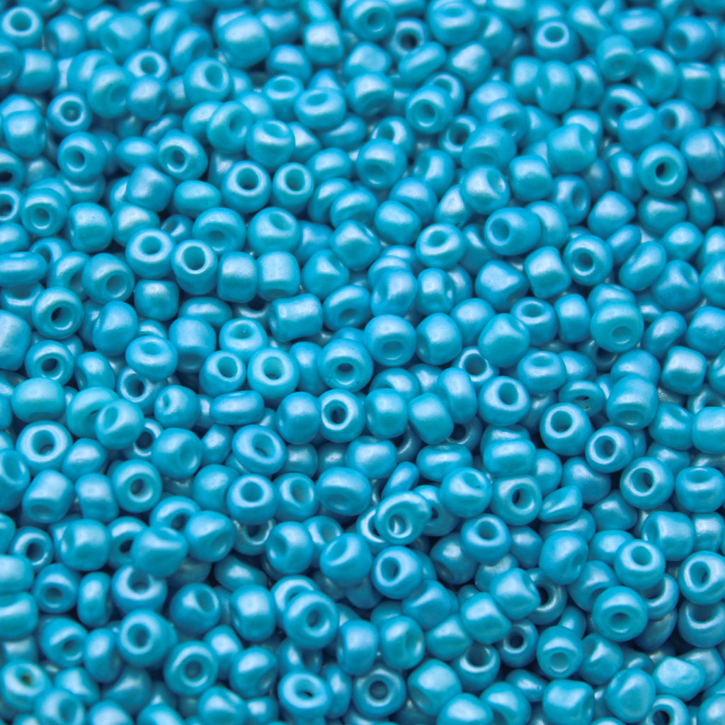 Seed Bead Bulk Bags - 8/0 - Medium Sky Blue Satin- 449g/13,000pcs
