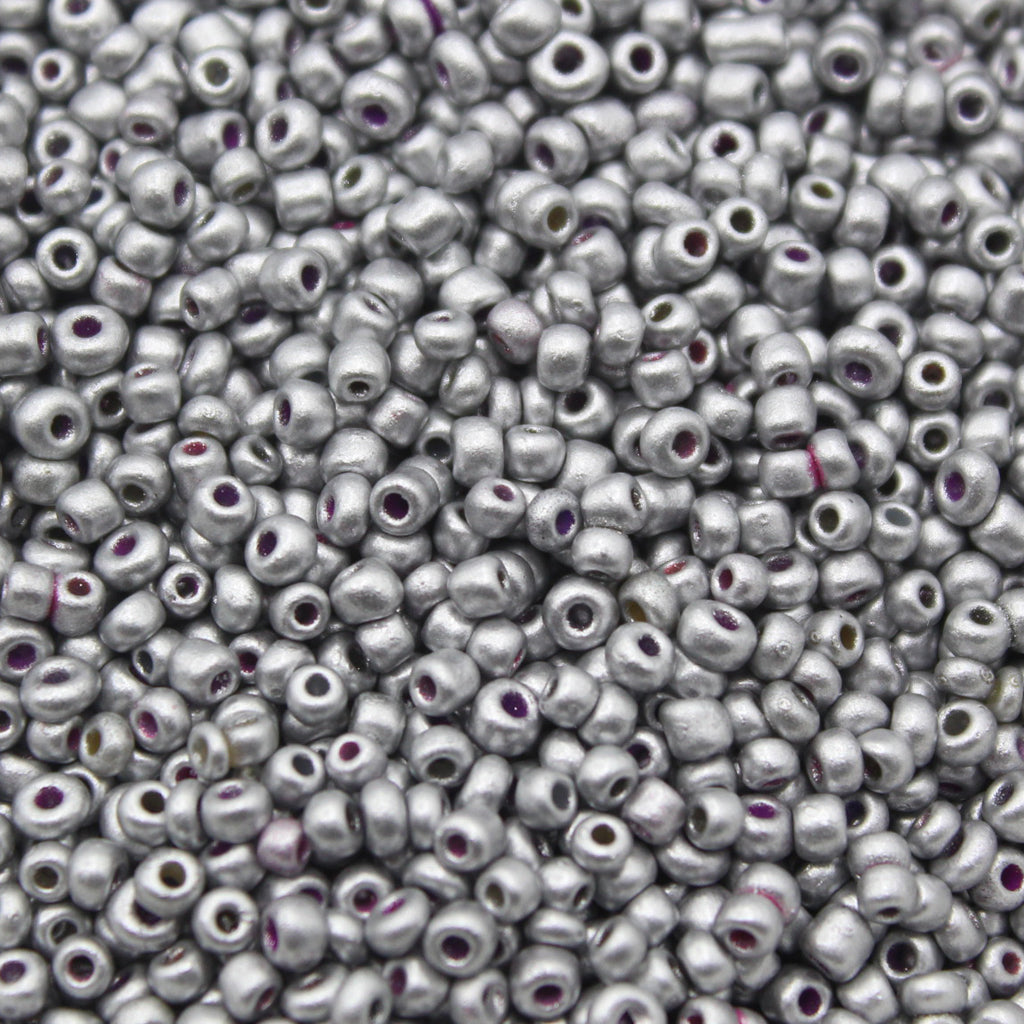 Seed Bead Bulk Bags - 8/0 - Silver Matte Metallic - 445g/13,000pcs
